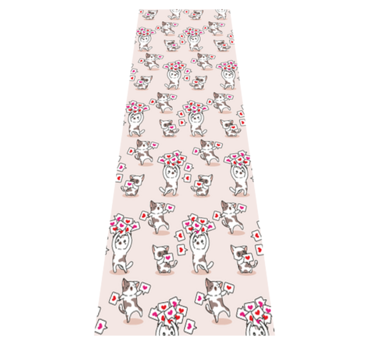 Χαλί κρεβατοκάμαρας με σχέδιο γατών και καρδιών - TenStickers