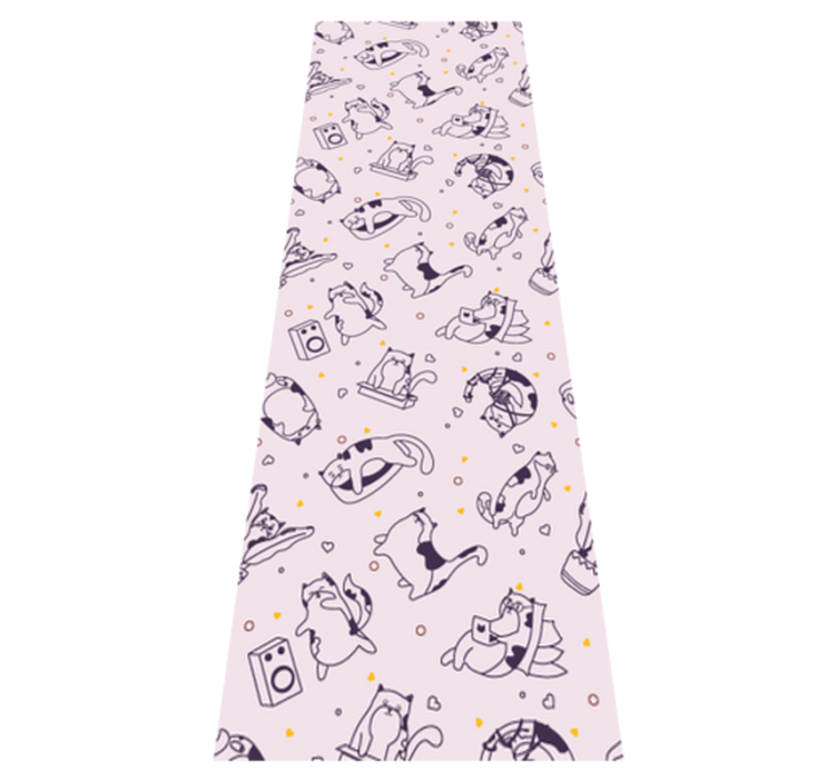 Χαλί κρεβατοκάμαρας με σχέδιο μουσικής γάτας - TenStickers