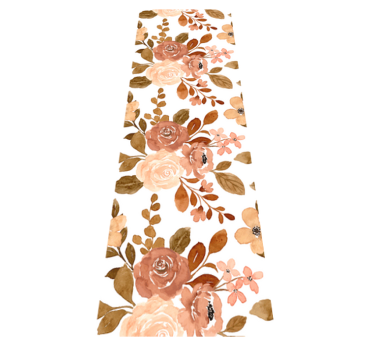 Χαλί κρεβατοκάμαρας με κομψά ροζ παστέλ λουλούδια - TenStickers