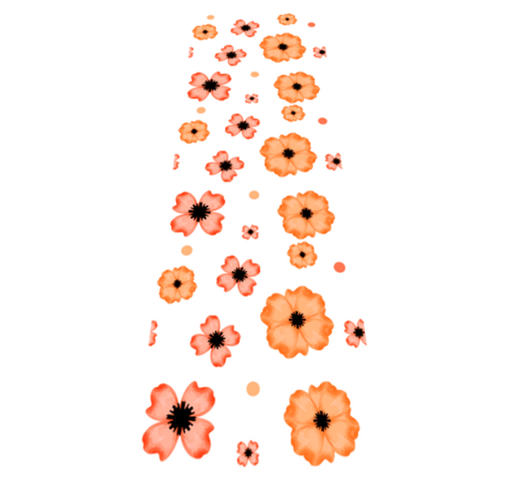 Χαλί κρεβατοκάμαρας σε πορτοκαλί και ροζ σχέδιο ακουαρέλας - TenStickers