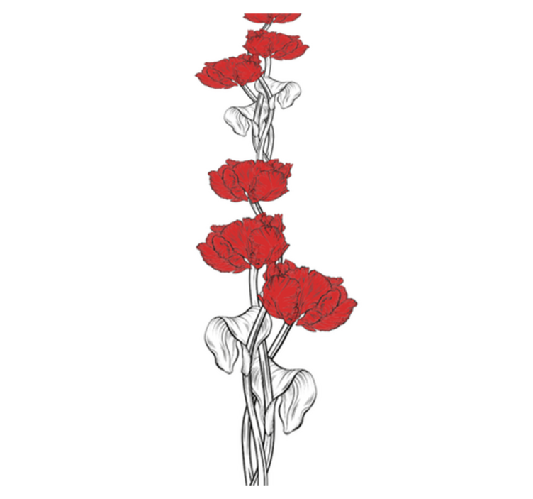 Χαλί κρεβατοκάμαρας με σχέδιο κόκκινες κάθετες τουλίπες - TenStickers