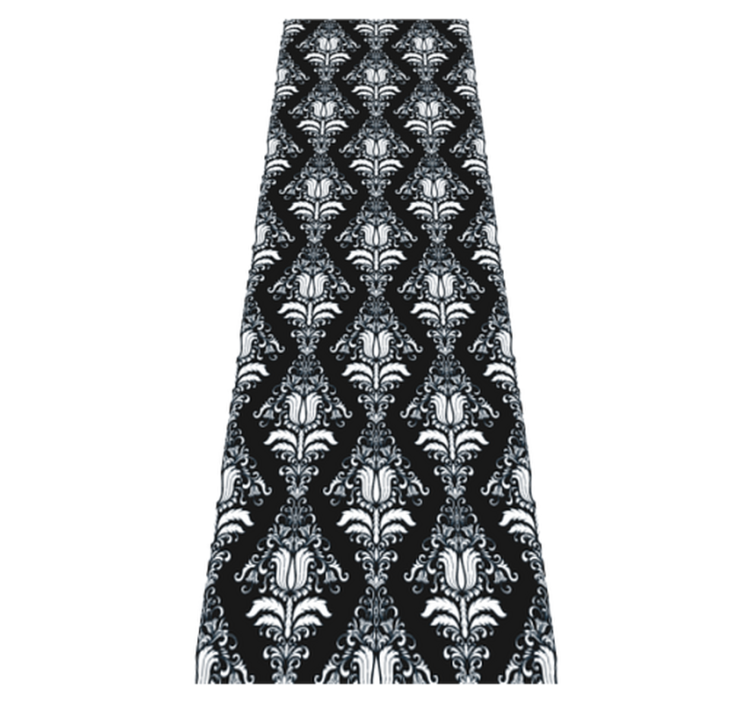 Χαλί κρεβατοκάμαρας γαλλικού επαρχιακού μαύρο-άσπρο σχέδιο - TenStickers