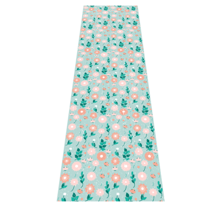 Χαλί κρεβατοκάμαρας μπλε λουλούδια shabby chic - TenStickers