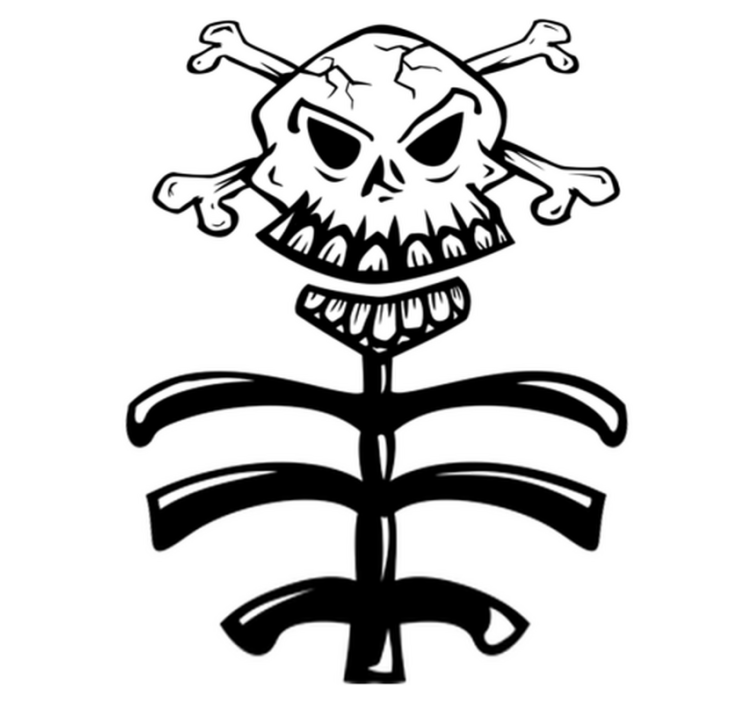 Χαλί κρεβατοκάμαρας διακοσμητικό με κρανίο και κορμό - TenStickers