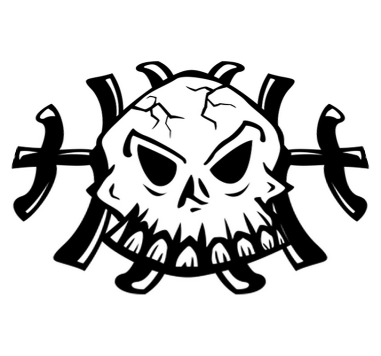 Χαλί κρεβατοκάμαρας με διακοσμητικό λογότυπο κρανίου - TenStickers