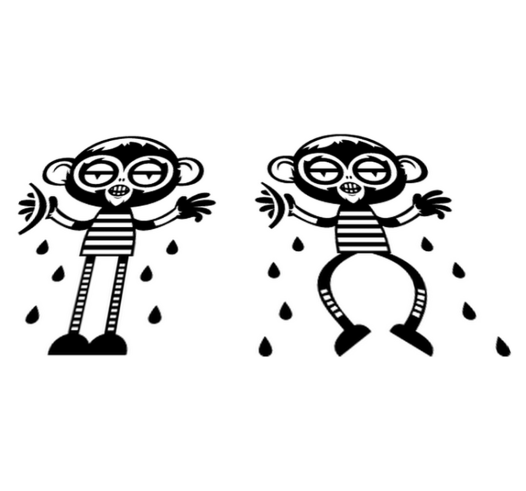 Χαλί κρεβατοκάμαρας διακοσμητικό βινύλιο ζευγάρι πιθήκων - TenStickers