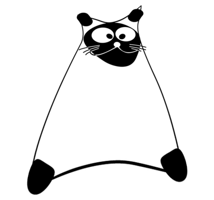 Χαλί κρεβατοκάμαρας με σχέδιο γάτας σε λευκό χρώμα - TenStickers