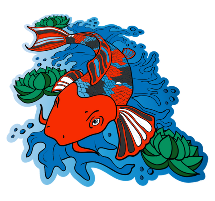 Koi fish design χαλί από βινύλιο ζώων - TenStickers