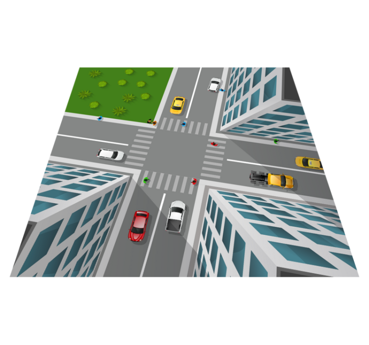 εντυπωσιακό χαλί τρισδιάστατου σταυροδρόμι - TenStickers