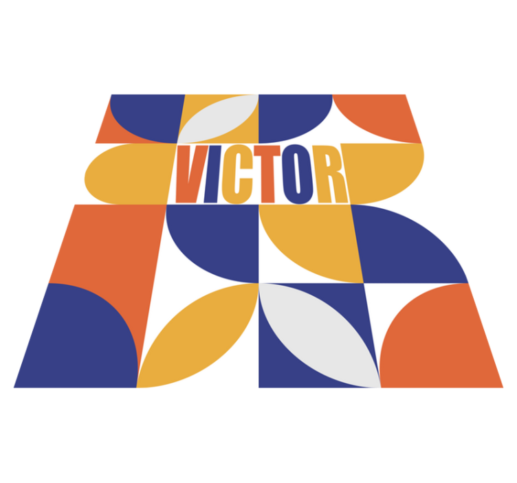 Βινυλιακό χαλί με όνομα προσαρμόσιμο γεωμετρικό - TenStickers