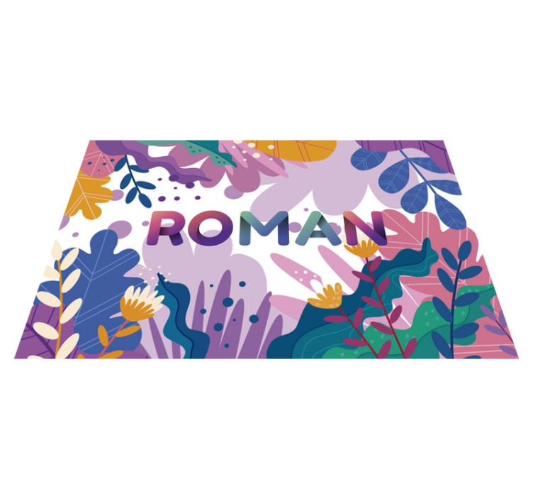 υπέροχα τροπικά λουλούδια χαλί βινυλίου με όνομα - TenStickers