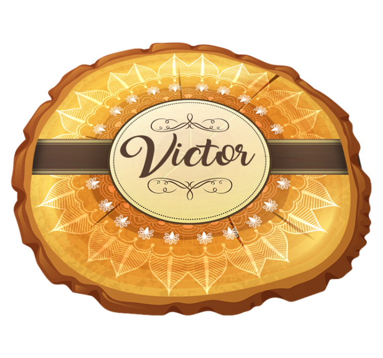 εξατομικευμένη ξύλινη κουβέρτα από μιντάλα με όνομα - TenStickers