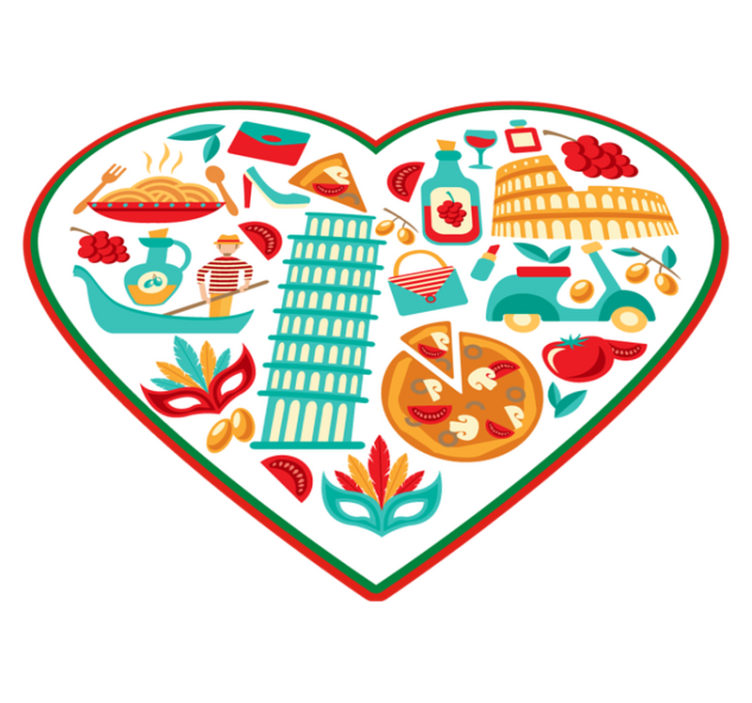 ιταλικά πιο διάσημα εικονίδια μοντέρνο χαλί - TenStickers