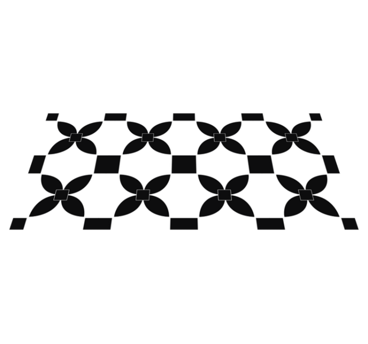 μαύρο τυπωμένο χαλί βινυλίου δρόμου μαύρα πλακάκια - TenStickers