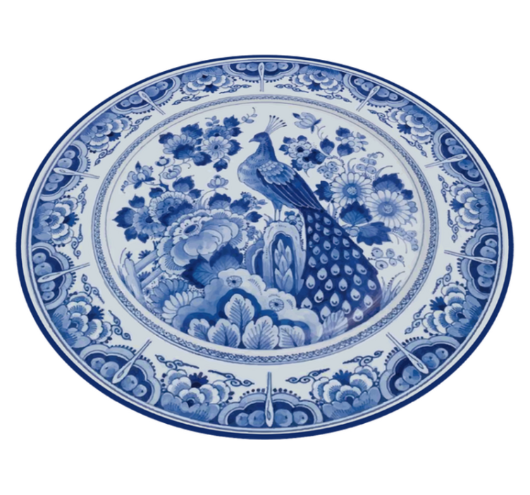 χαλί πλακιδίων παγώνι delftware - TenStickers