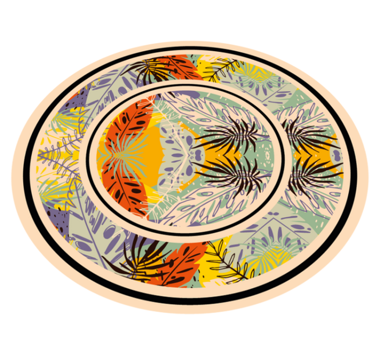 xαλί βινυλίου με λουλούδια βοτανικό κυκλικό μοτίβο - TenStickers