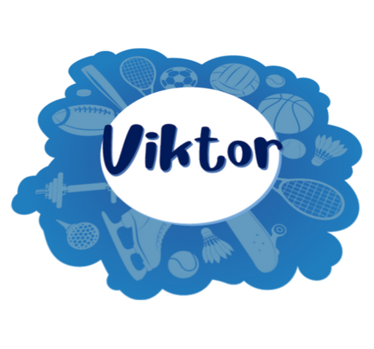 αθλητικός παίκτης με όνομα εξατομικευμένο χαλί - TenStickers