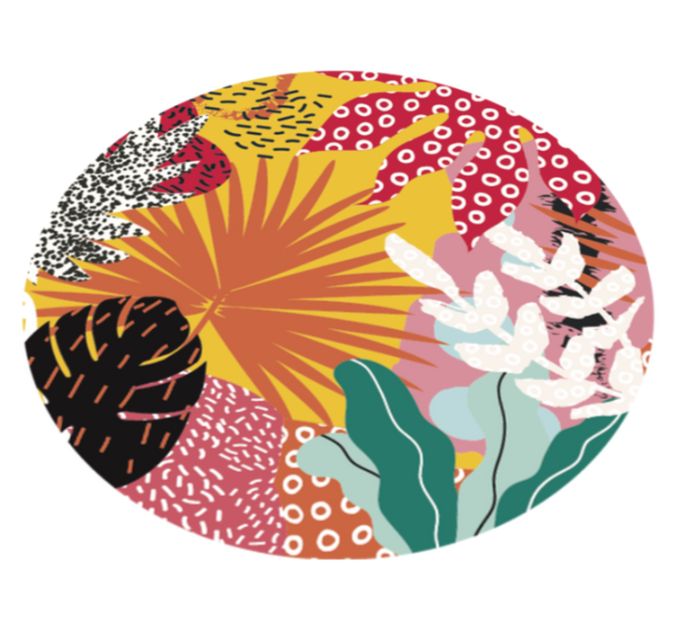 βαμμένο χαλί βινυλίου φύσης monstera πολύχρωμο - TenStickers