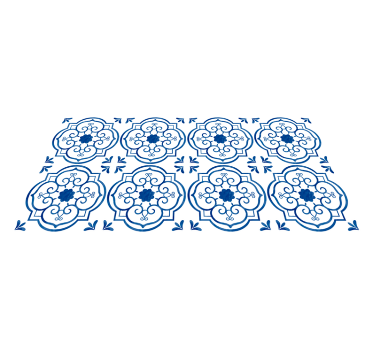 μπλε πλακάκια μπάνιου μοκέτα - TenStickers