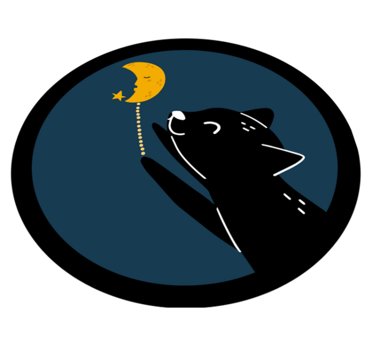 γάτα και ένα χαλί ζώων σελήνης - TenStickers