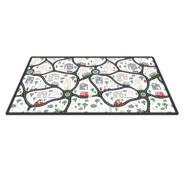 παιδικό χαλί βινυλίου πόλη με αυτοκινητόδρομο - TenStickers