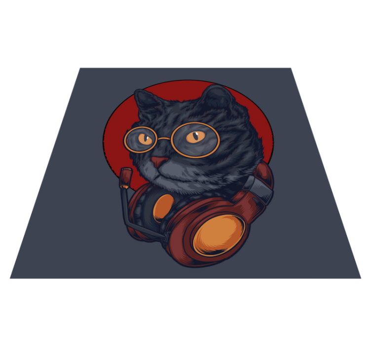 γάτα μουσική απεικόνιση χαλί ζώων - TenStickers