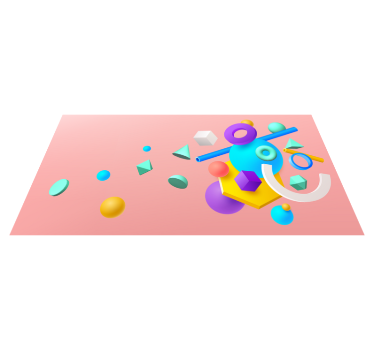 βασικά τρισδιάστατα σχήματα μοντέρνα χαλί - TenStickers