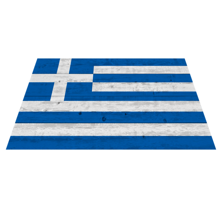 ξύλινη ελληνική σημαία χαλί βινυλίου - TenStickers