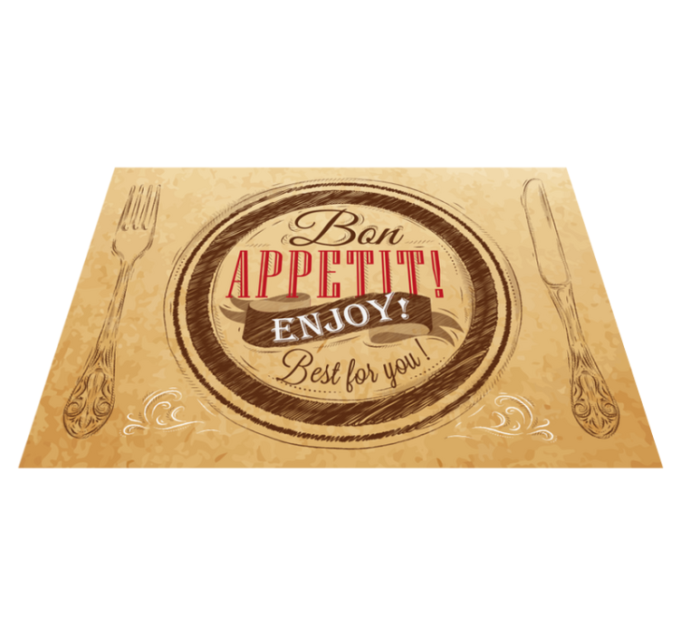 Bon όρεξη και πιάτα πλακάκια δαπέδου κουζίνας - TenStickers