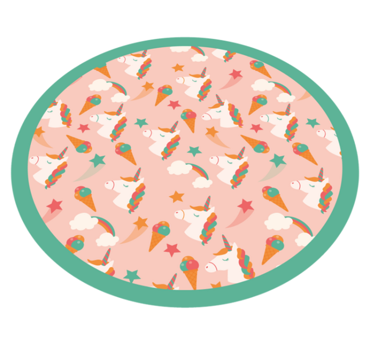 μονόκερος και παγωτά μοτίβο χαλί βινυλίου - TenStickers