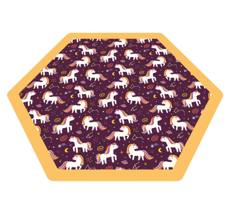 χέρι που μοτίβο μονόκερος χαλί βινυλίου - TenStickers