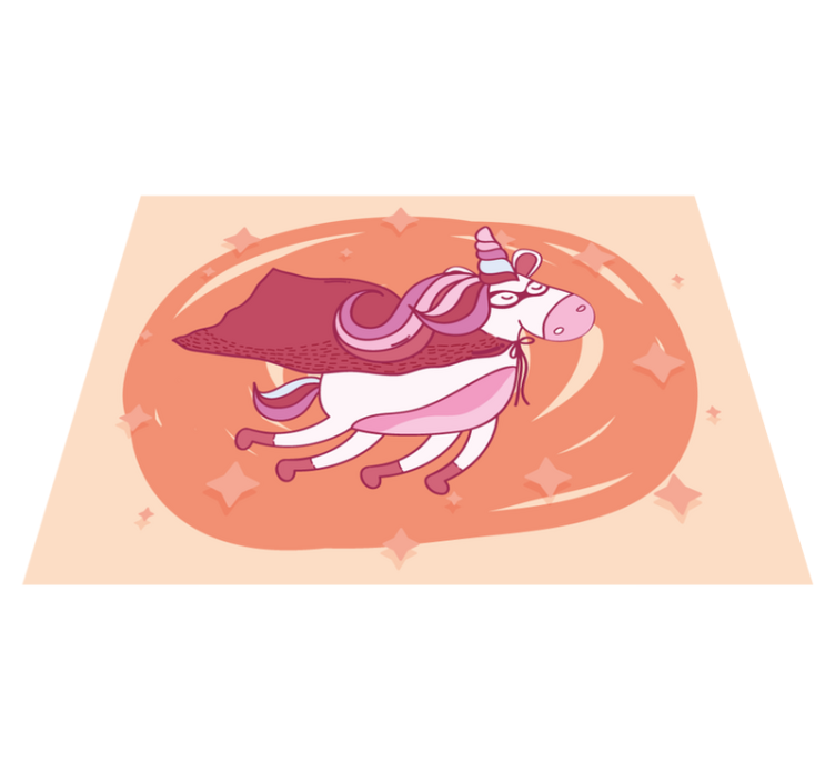 Βινυλιακό χαλί νηπιαγωγείου υπερήρωας μονόκερος - TenStickers