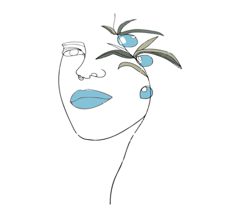 μινιμαλιστικό χαλί υπνοδωματίου σκίτσο προσώπου - TenStickers