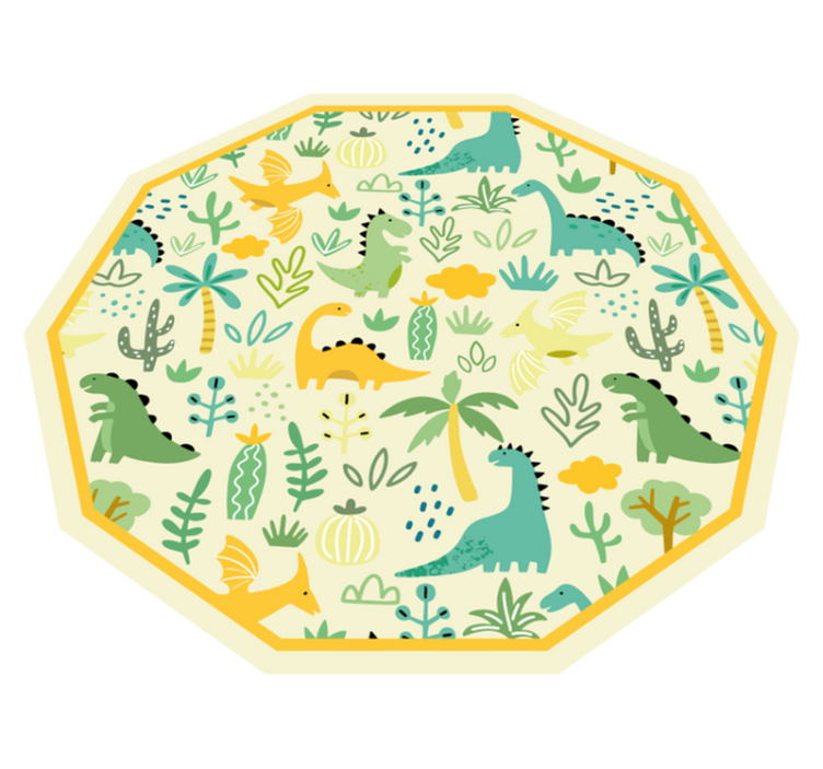 χαλί μοτίβο δεινοσαύρων πνιγμένο στο χέρι - TenStickers