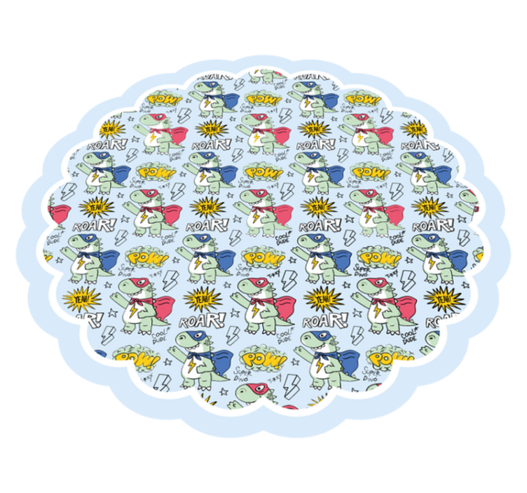 σούπερ δεινόσαυρος μοτίβο παιδικό χαλί βινυλίου - TenStickers