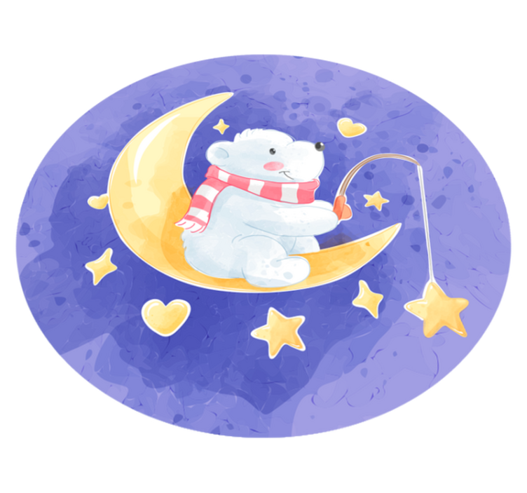 αρκούδα ψαρέματος σκανδιναβικού στιλ παιδικό χαλί βινυλίου - TenStickers