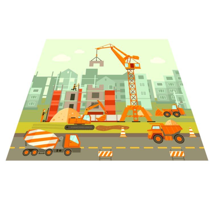 εργοτάξιο φορτηγά παιδική κουβέρτα βινυλίου - TenStickers