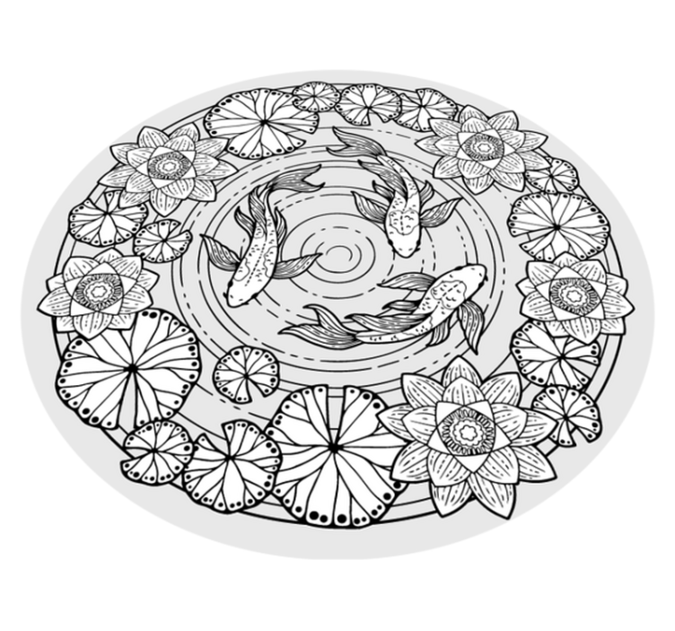 xαλί με εκτύπωση ζώου koi ψάρια γαλήνη - TenStickers