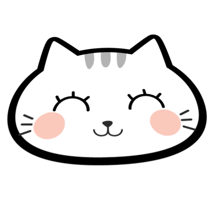 χαρούμενη χαριτωμένη γάτα προσώπου κουβέρτα βινυλίου - TenStickers