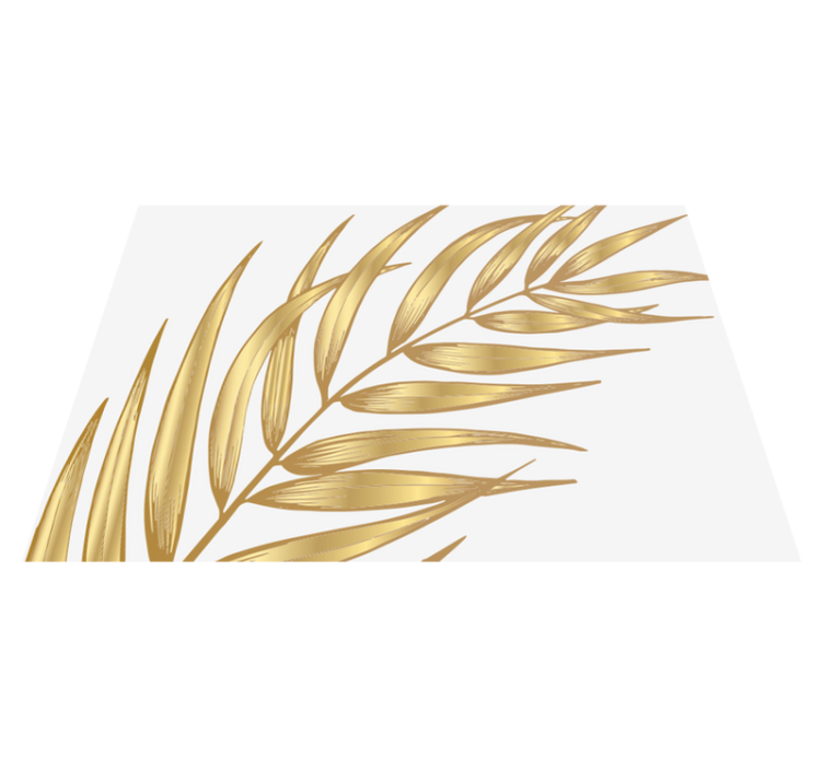 xαλί βινυλίου με λουλούδια χρυσό σχέδιο φυλλώματος - TenStickers