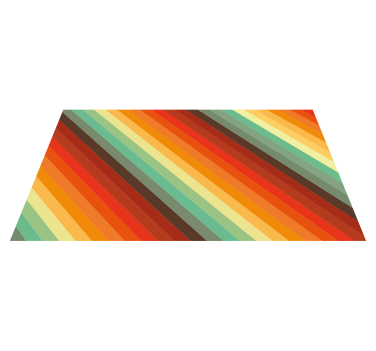 ρετρό χρώματα ρίγες βινυλίου χαλί - TenStickers