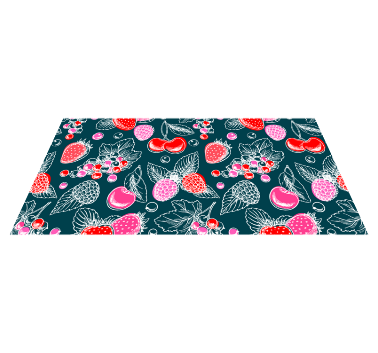 κόκκινα φρούτα μοτίβο πλακάκια δαπέδου κουζίνας - TenStickers