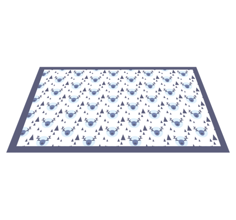 μπλε και άσπρο ελάφι ζωικό χαλί - TenStickers