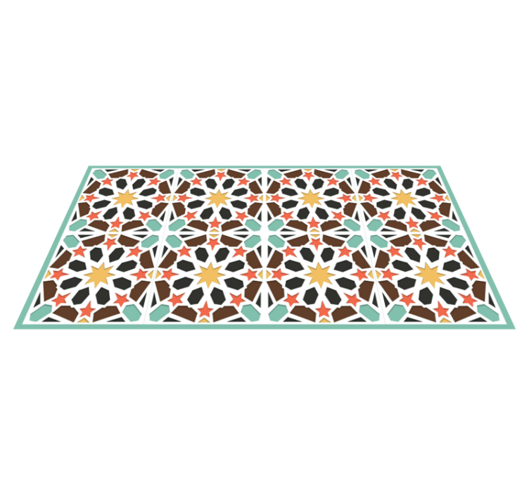 xαλί βινυλίου με εφέ πλακιδίων πολύχρωμα έναστρα πλακάκια - TenStickers