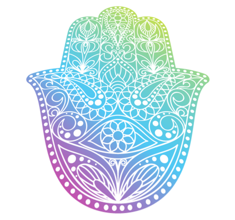 πολύχρωμο εθνοτικό χέρι της εθνικής κουβέρτας fatima - TenStickers