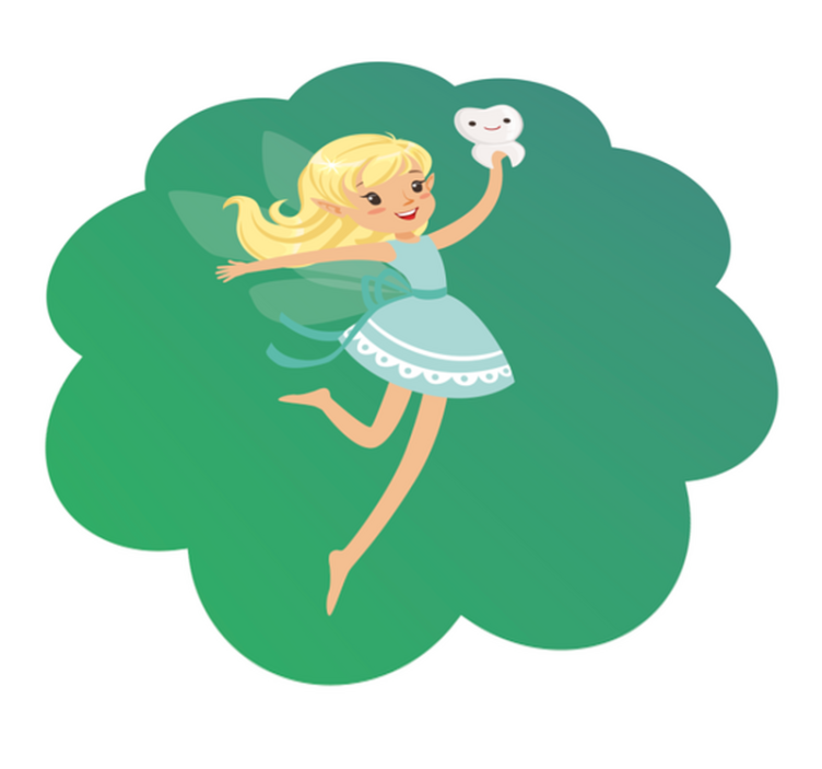 δόντι νεράιδα με δόντι χαμογελαστά παιδικά κουβέρτα βινυλίου - TenStickers