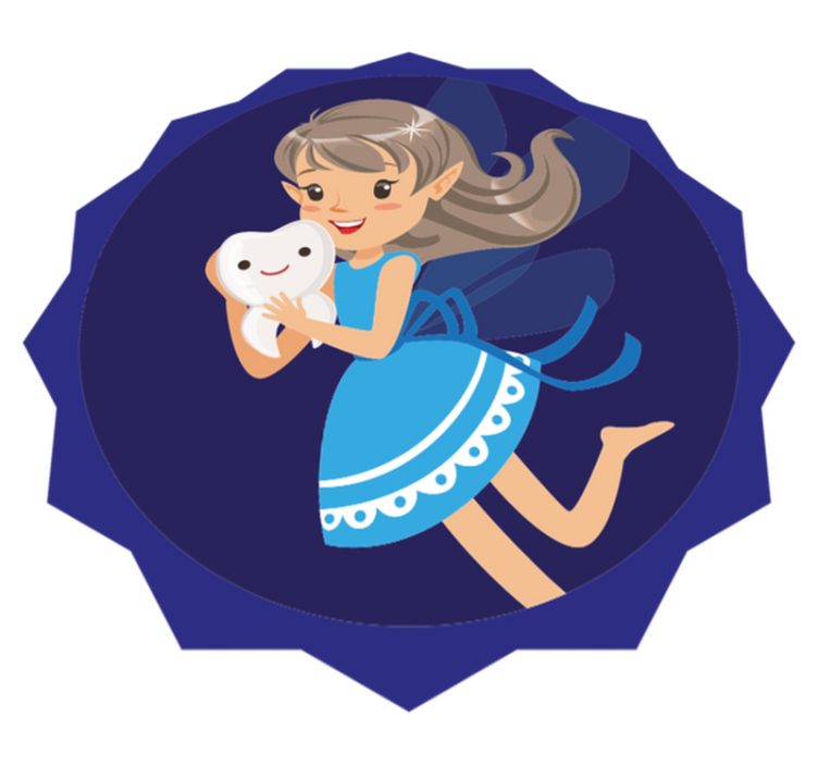 δόντι νεράιδα αγκαλιάζει δόντι παιδική κουβέρτα βινυλίου - TenStickers