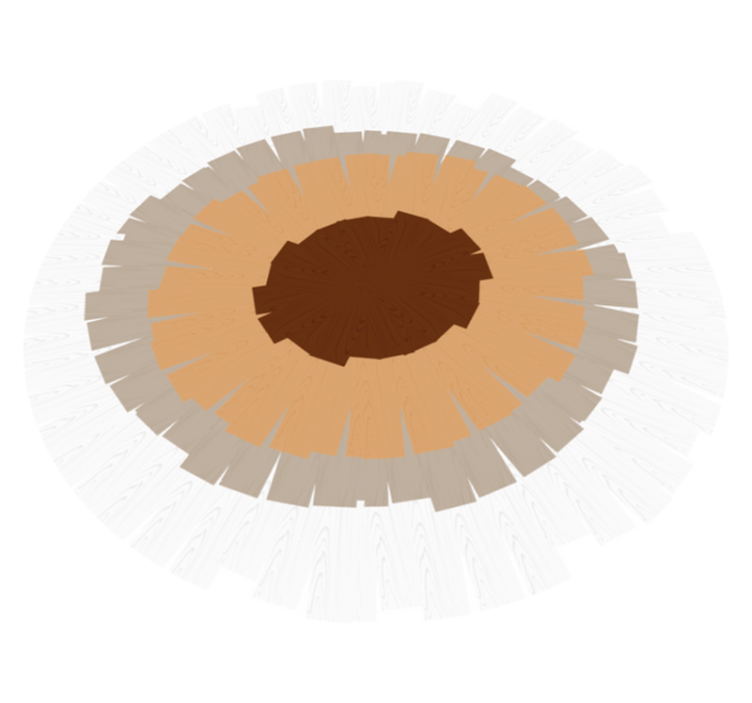 δάπεδο από ξύλο βινυλίου κυκλικό σχέδιο κορμού - TenStickers