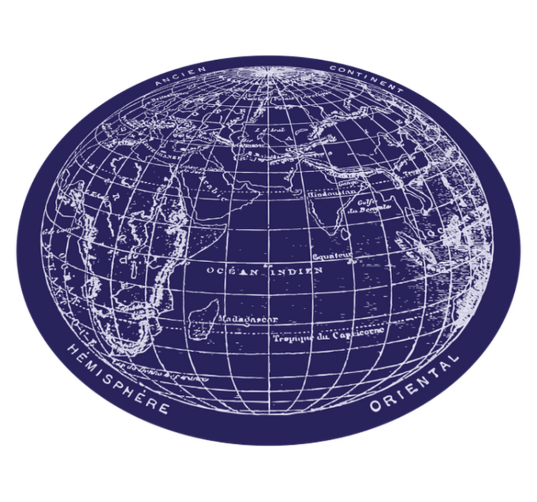 κυκλικό χαλί βινυλίου παγκόσμιου χάρτη - TenStickers