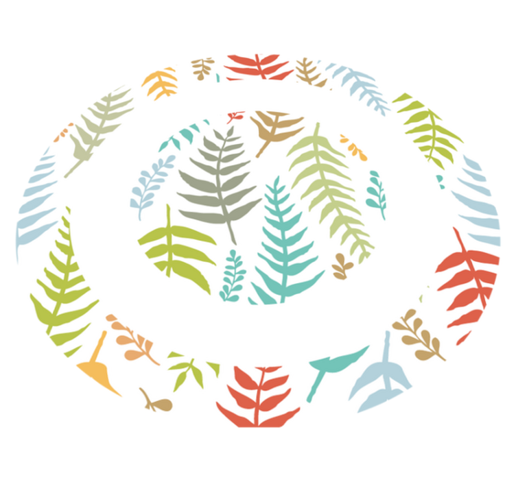 χαλί φύσης σχέδιο λευκού φυλλώματος - TenStickers